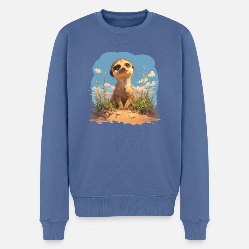 Meerkat Erdmännchen - Pull Premium bio Homme - bleu pigeon