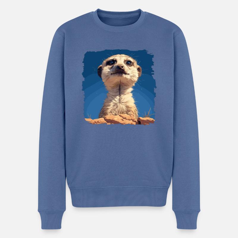 Meerkat Erdmännchen - Pull Premium bio Homme - bleu pigeon