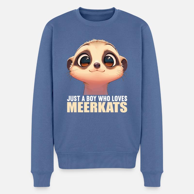 Meerkat Erdmännchen - Männer Premium Bio Pullover - Taubenblau