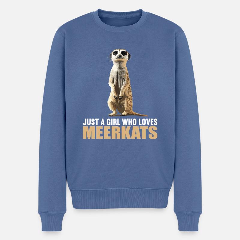 Meerkat Erdmännchen - Männer Premium Bio Pullover - Taubenblau