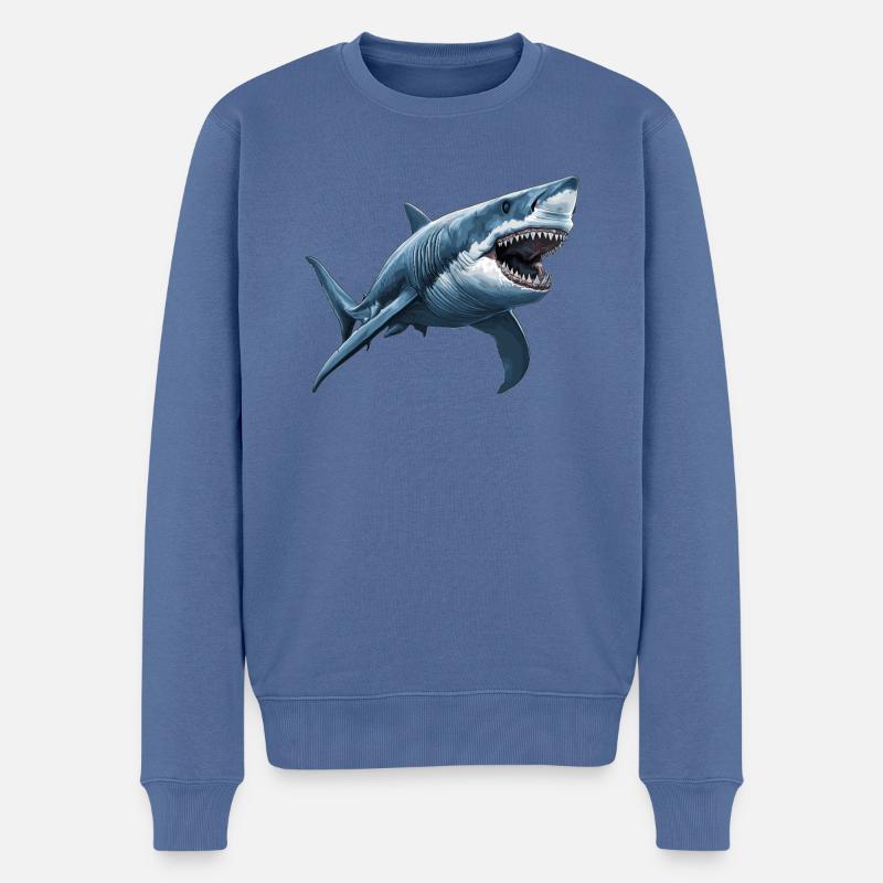 Megalodons Megalodon - Männer Premium Bio Pullover - Taubenblau