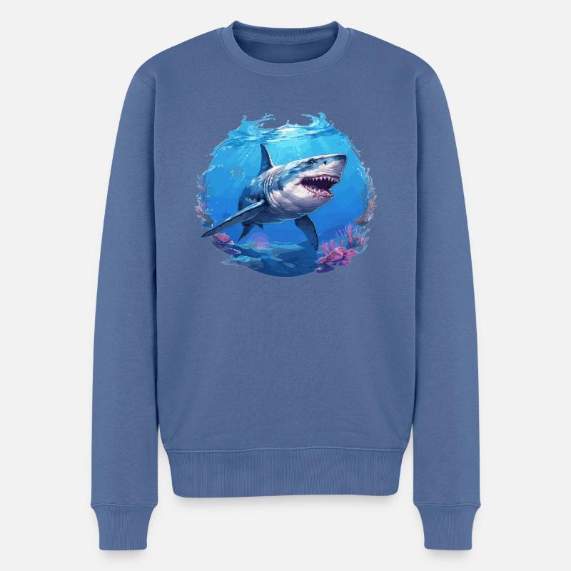 Megalodons Megalodon - Männer Premium Bio Pullover - Taubenblau