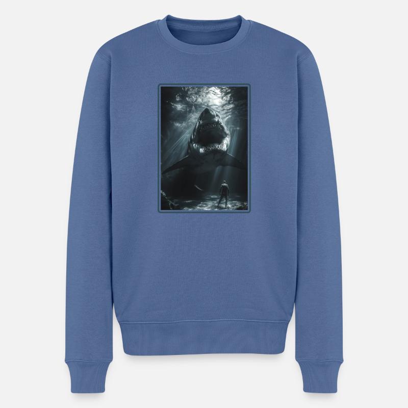 Mégalodons Megalodon - Pull Premium bio Homme - bleu pigeon
