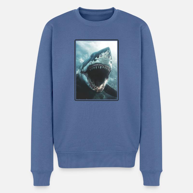 Mégalodons Megalodon - Pull Premium bio Homme - bleu pigeon