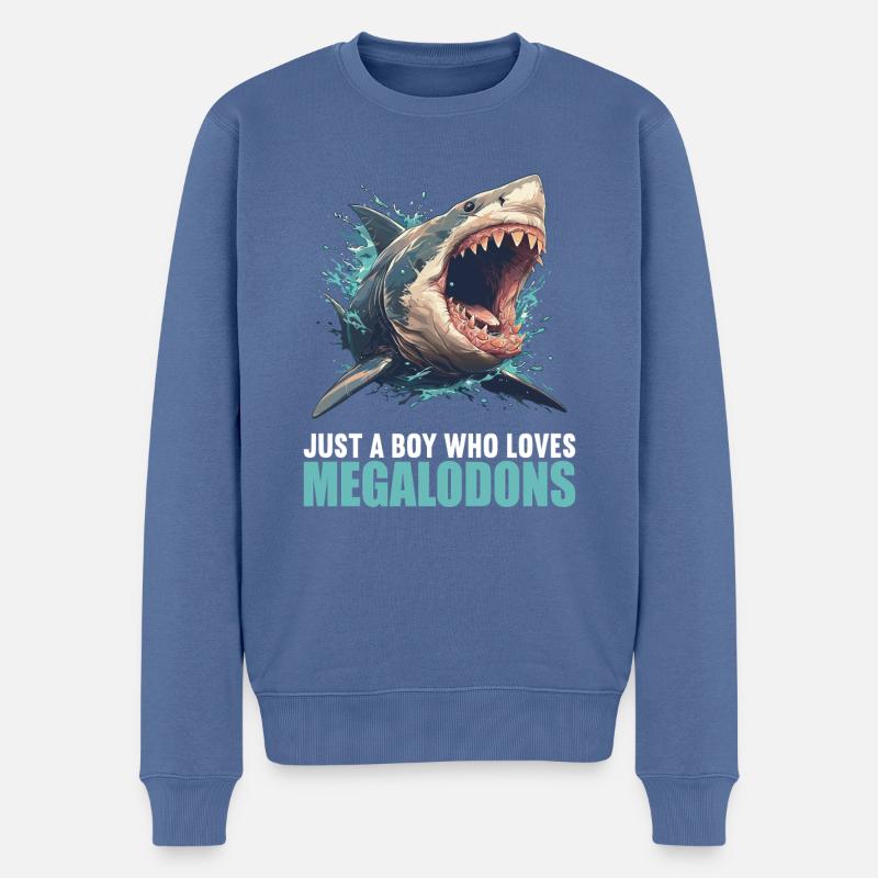 Megalodons Megalodon - Männer Premium Bio Pullover - Taubenblau
