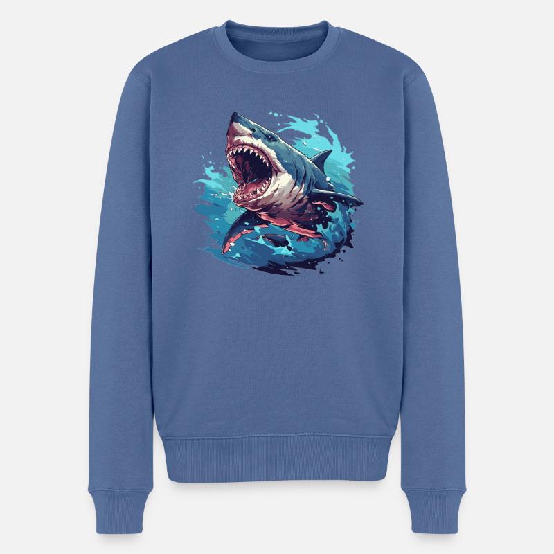 Requins Requin - Pull Premium bio Homme - bleu pigeon