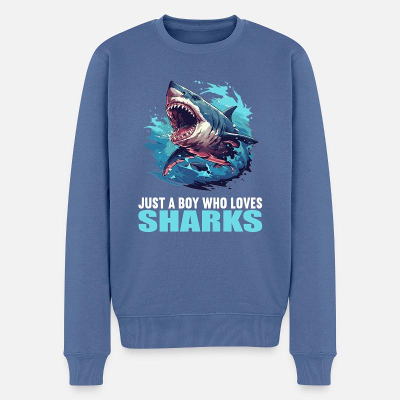 Requins Requin - Pull Premium bio Homme - bleu pigeon