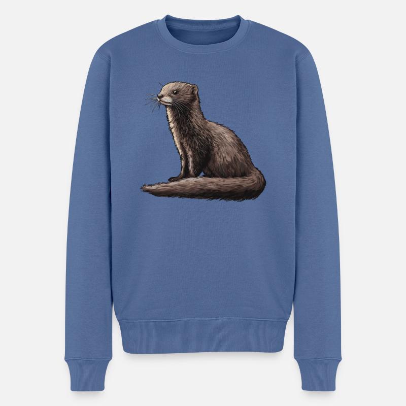 Vison Vison - Pull Premium bio Homme - bleu pigeon