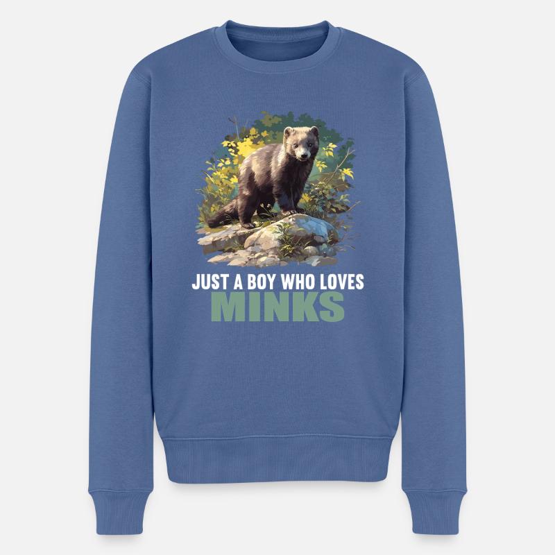 Vison Vison - Pull Premium bio Homme - bleu pigeon