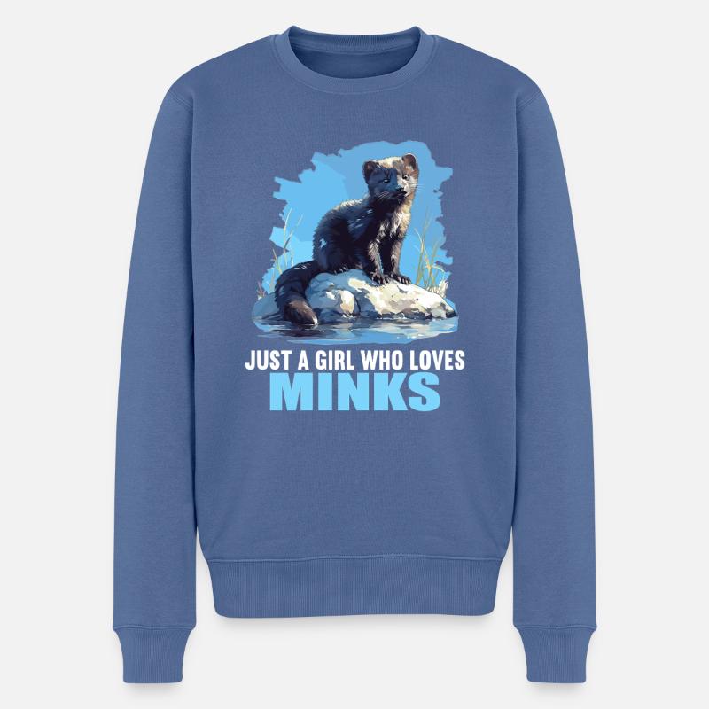 Vison Vison - Pull Premium bio Homme - bleu pigeon