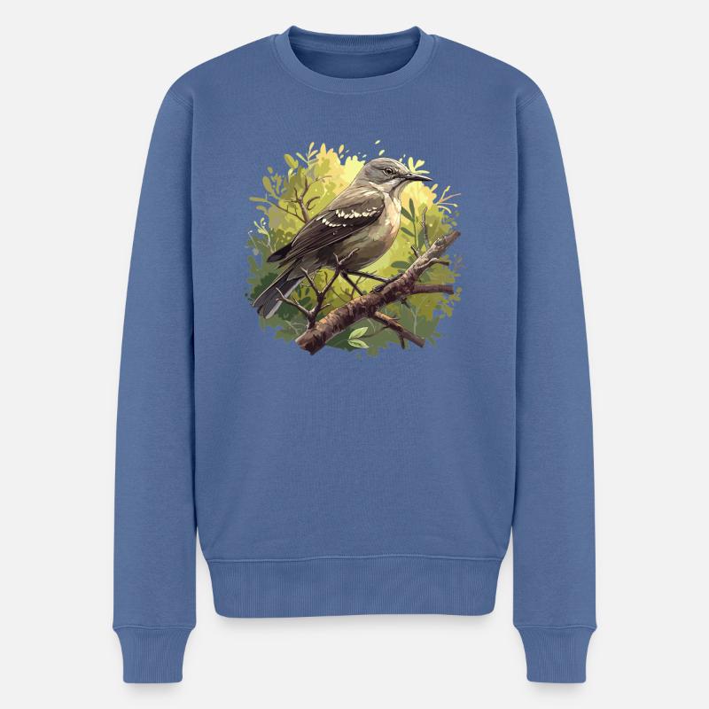Spottdrosseln Spottdrossel - Männer Premium Bio Pullover - Taubenblau