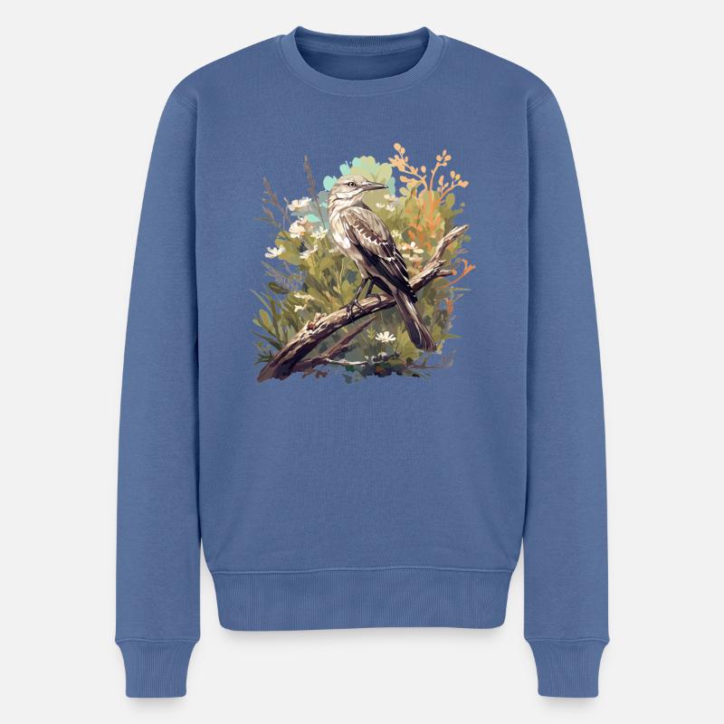 Oiseaux moqueurs Oiseaux moqueurs - Pull Premium bio Homme - bleu pigeon