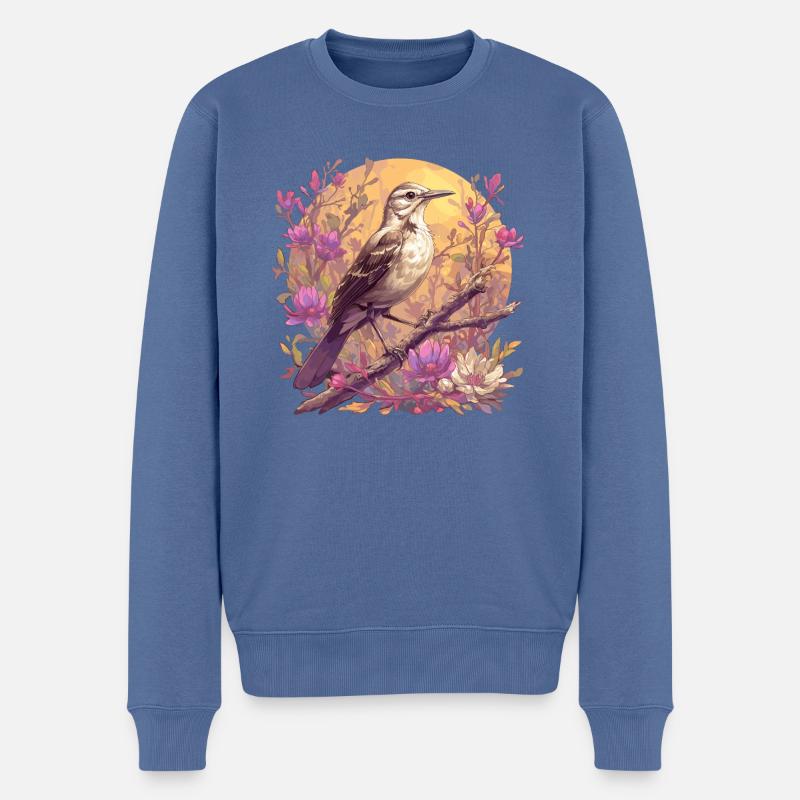 Spottdrosseln Spottdrossel - Männer Premium Bio Pullover - Taubenblau