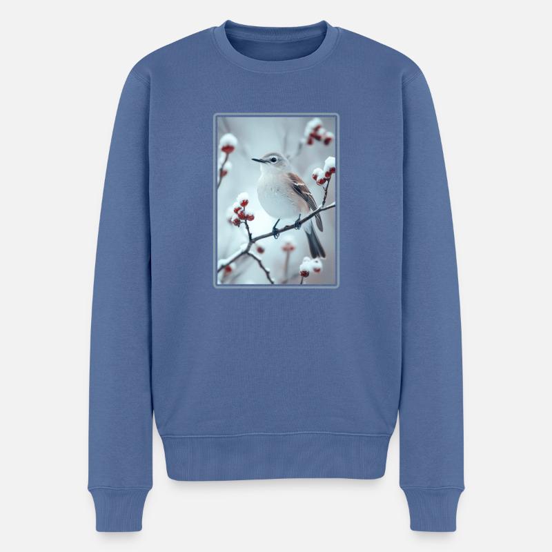 Oiseaux moqueurs Oiseaux moqueurs - Pull Premium bio Homme - bleu pigeon