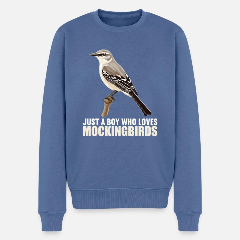Oiseaux moqueurs Oiseaux moqueurs - Pull Premium bio Homme - bleu pigeon
