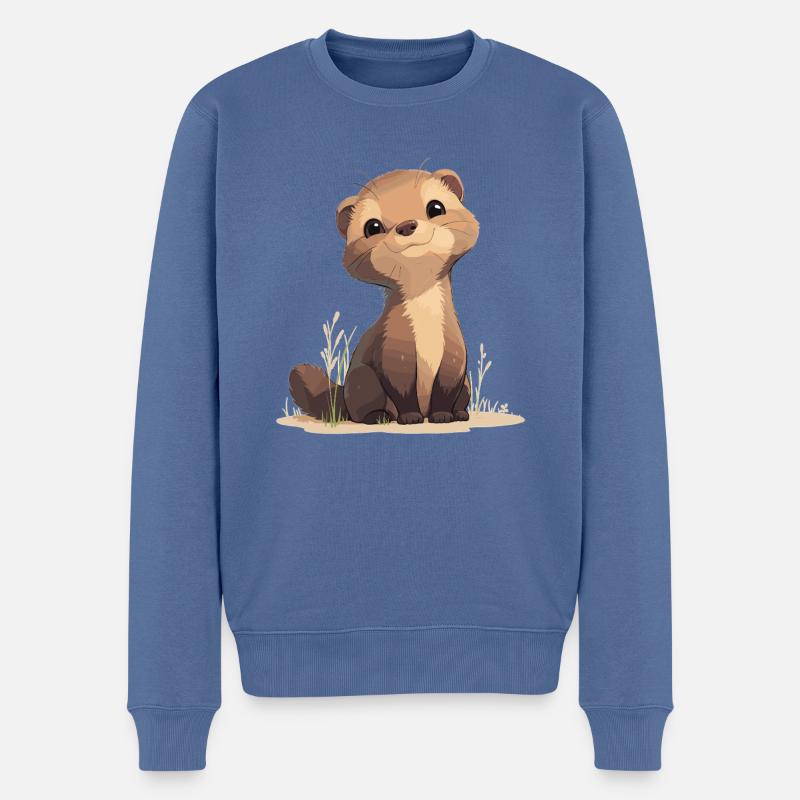Mungos Mungo - Männer Premium Bio Pullover - Taubenblau