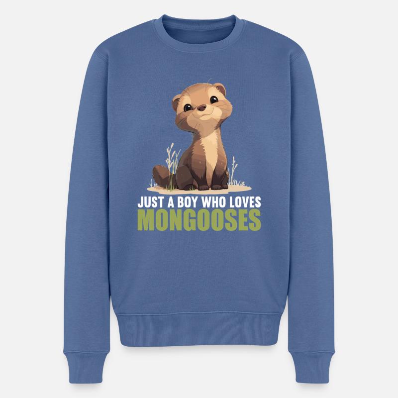 Mungos Mungo - Männer Premium Bio Pullover - Taubenblau