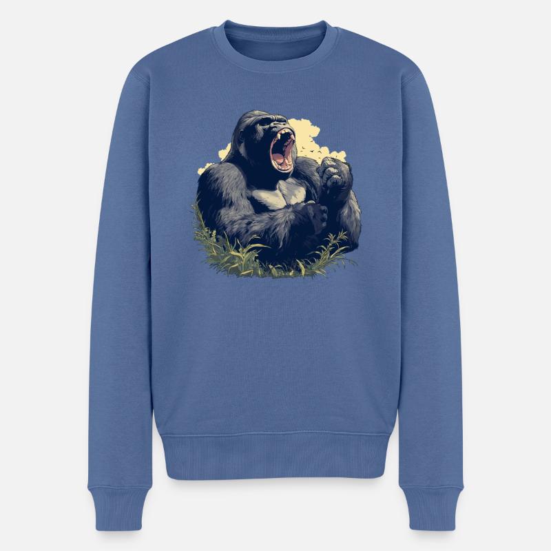 Berggorillas Berggorilla - Männer Premium Bio Pullover - Taubenblau