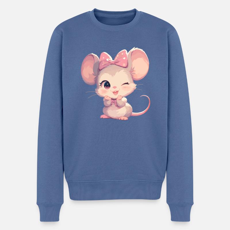 Souris Souris - Pull Premium bio Homme - bleu pigeon