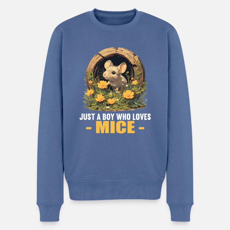 Mäuse Maus - Männer Premium Bio Pullover - Taubenblau