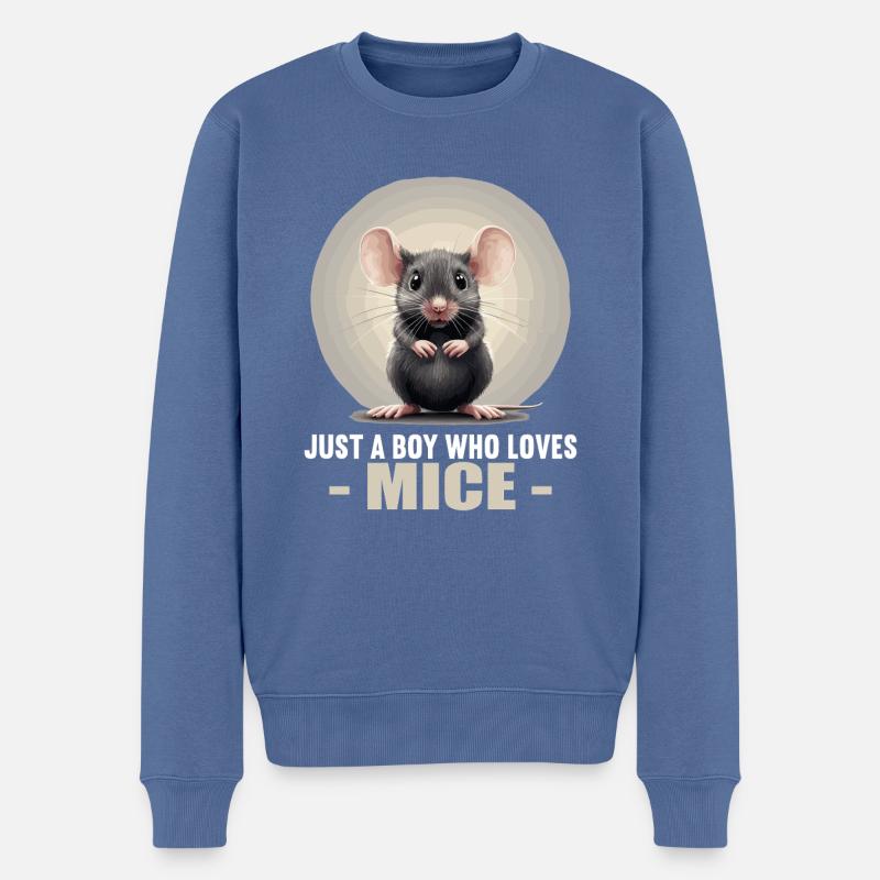 Mäuse Maus - Männer Premium Bio Pullover - Taubenblau