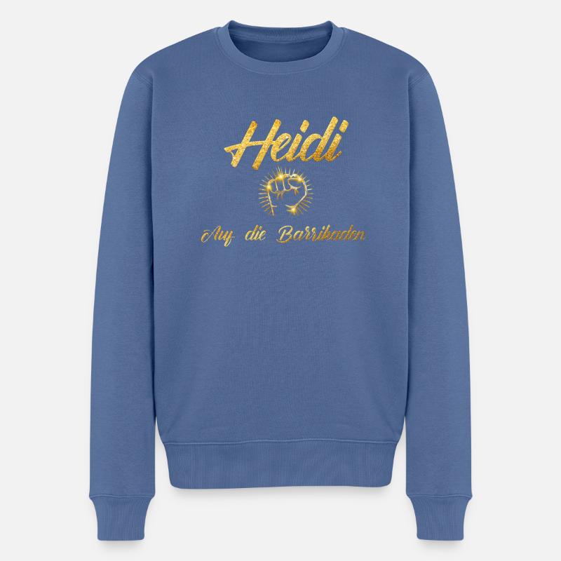 Heidi Reichinnek Merch Ultra - Männer Premium Bio Pullover - Taubenblau
