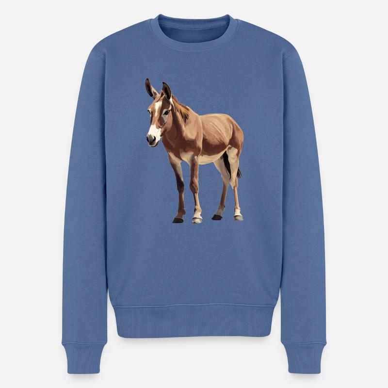 Maultiere Maultier - Männer Premium Bio Pullover - Taubenblau