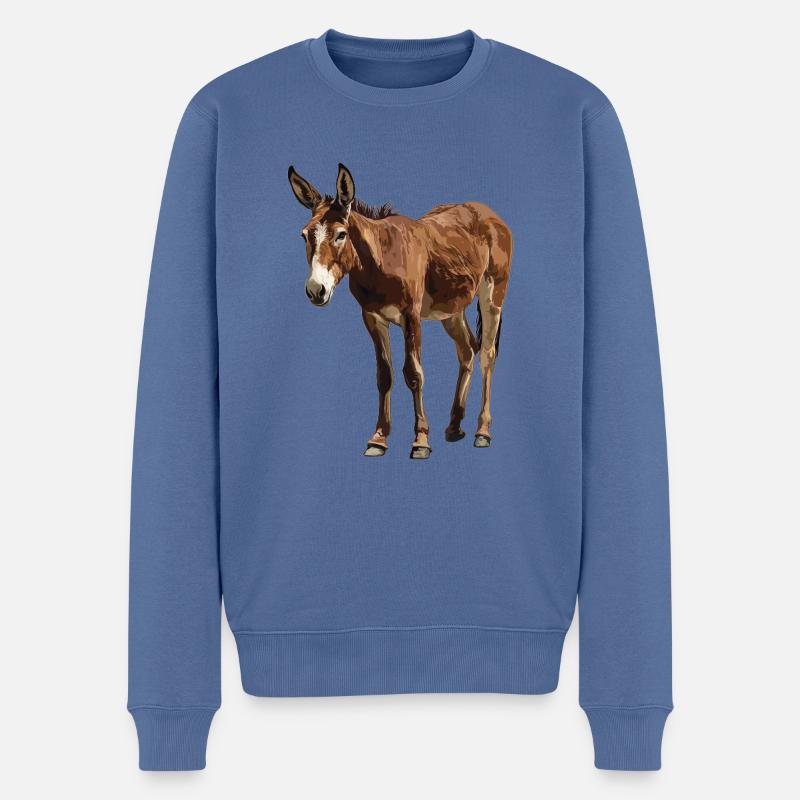 Maultiere Maultier - Männer Premium Bio Pullover - Taubenblau