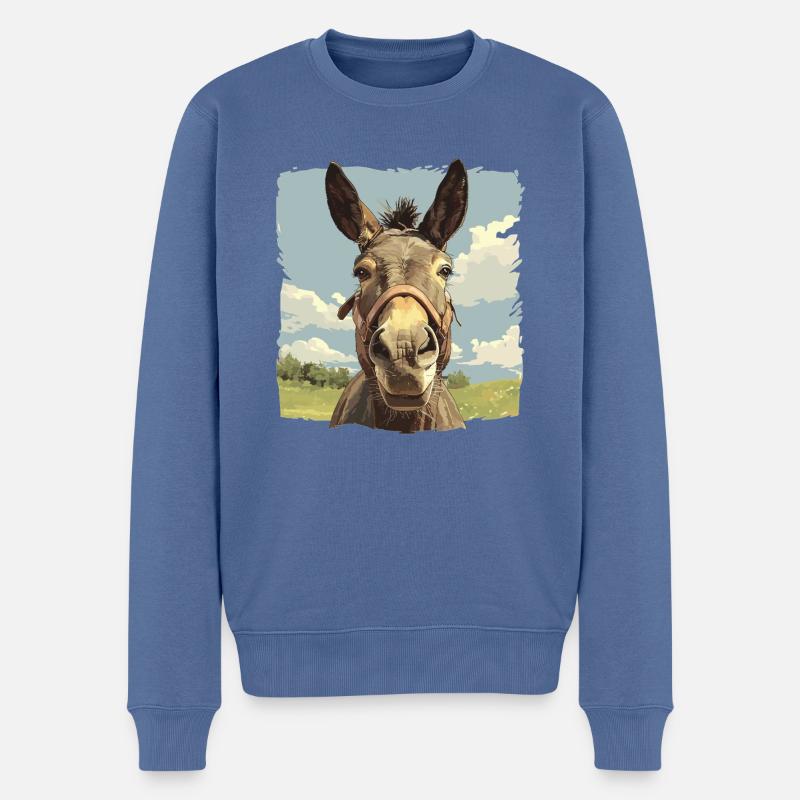Maultiere Maultier - Männer Premium Bio Pullover - Taubenblau
