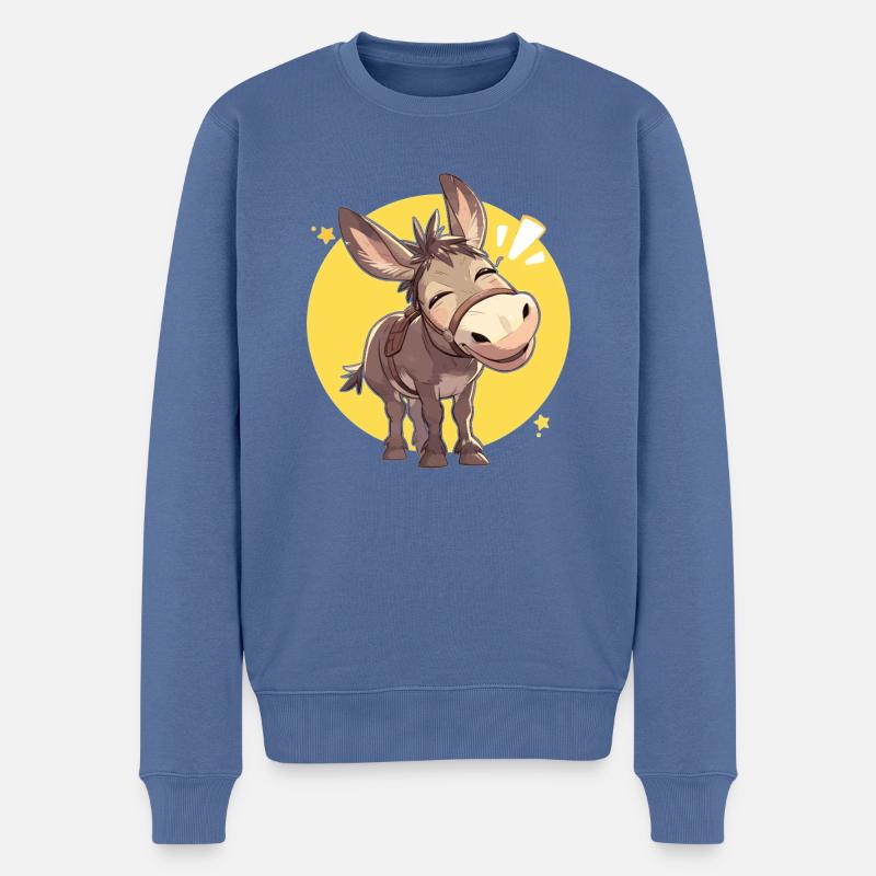 Maultiere Maultier - Männer Premium Bio Pullover - Taubenblau