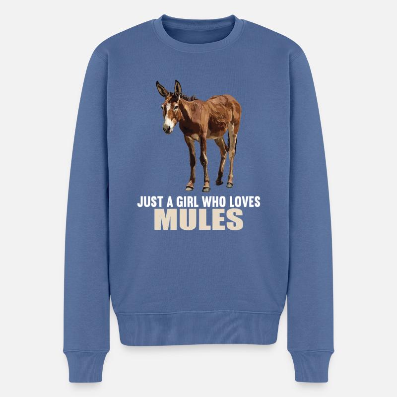 Maultiere Maultier - Männer Premium Bio Pullover - Taubenblau