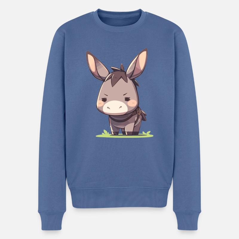Donkey Esel - Männer Premium Bio Pullover - Taubenblau