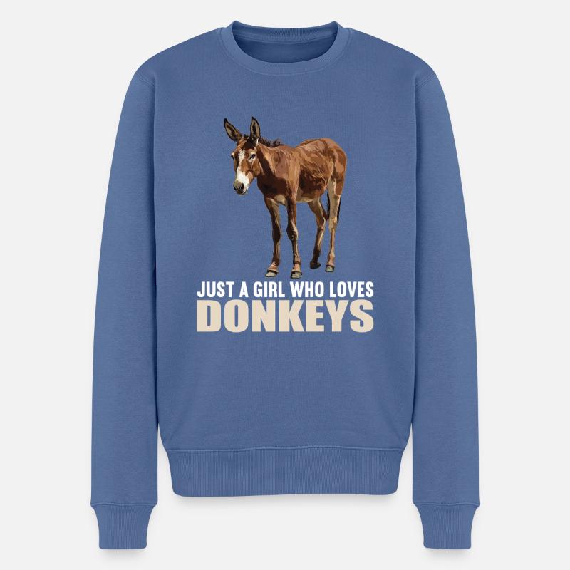 Donkey Esel - Männer Premium Bio Pullover - Taubenblau