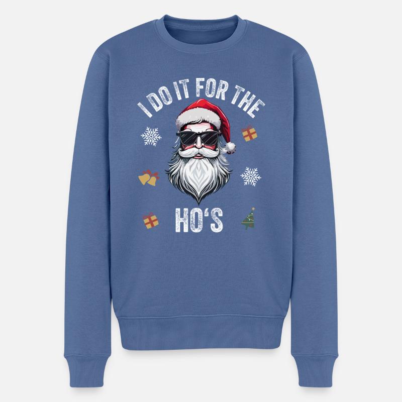 weihnachten aller Zeichenfläche 1 - Männer Premium Bio Pullover - Taubenblau