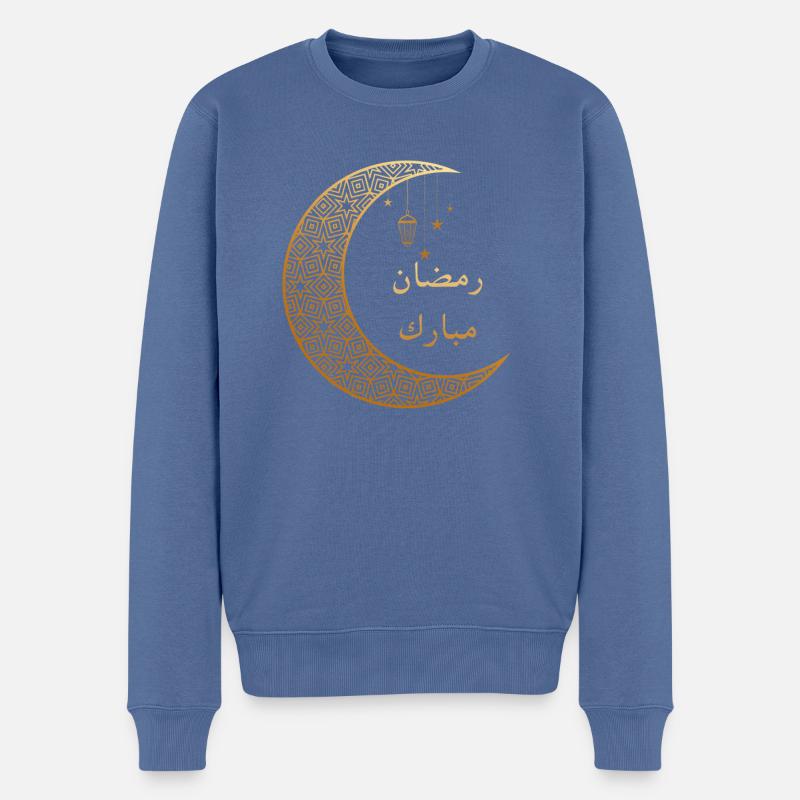 RAMADAN MUBARAK رمضان مبارك - Männer Premium Bio Pullover - Taubenblau