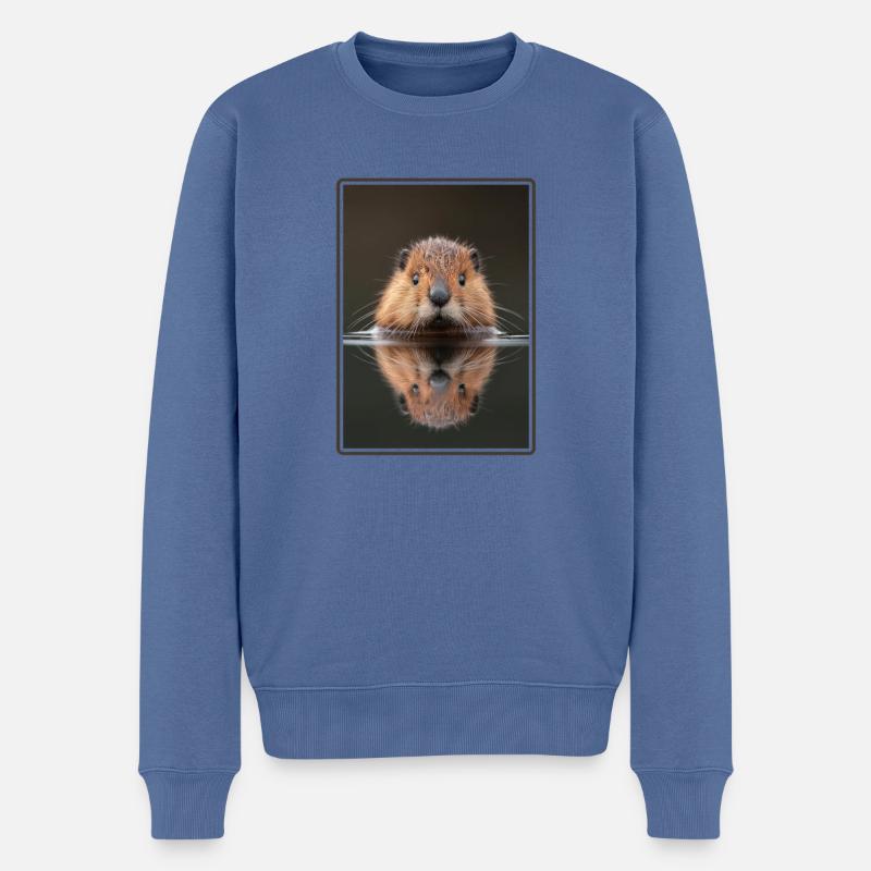 Bisamratten Bisamratte - Männer Premium Bio Pullover - Taubenblau