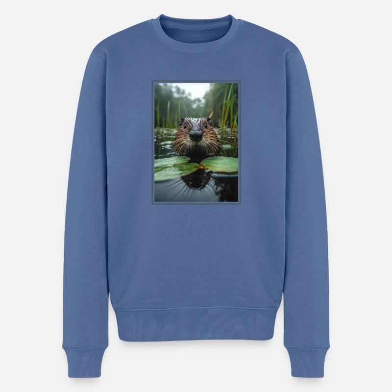 Rat musqué - Pull Premium bio Homme - bleu pigeon