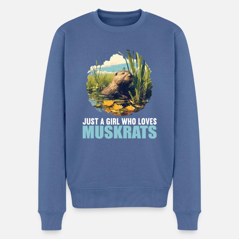 Bisamratten Bisamratte - Männer Premium Bio Pullover - Taubenblau