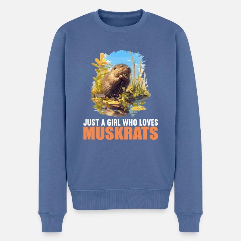 Bisamratten Bisamratte - Männer Premium Bio Pullover - Taubenblau