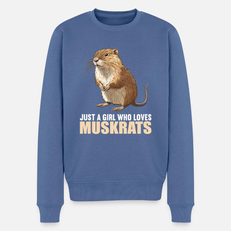 Bisamratten Bisamratte - Männer Premium Bio Pullover - Taubenblau