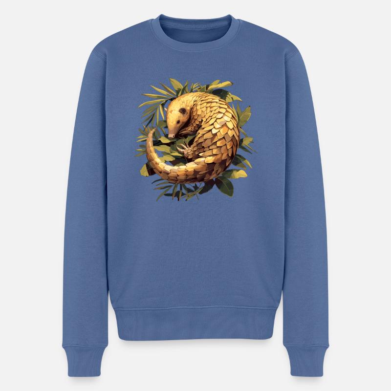 Schuppentiere Pangolin Schuppentier - Männer Premium Bio Pullover - Taubenblau