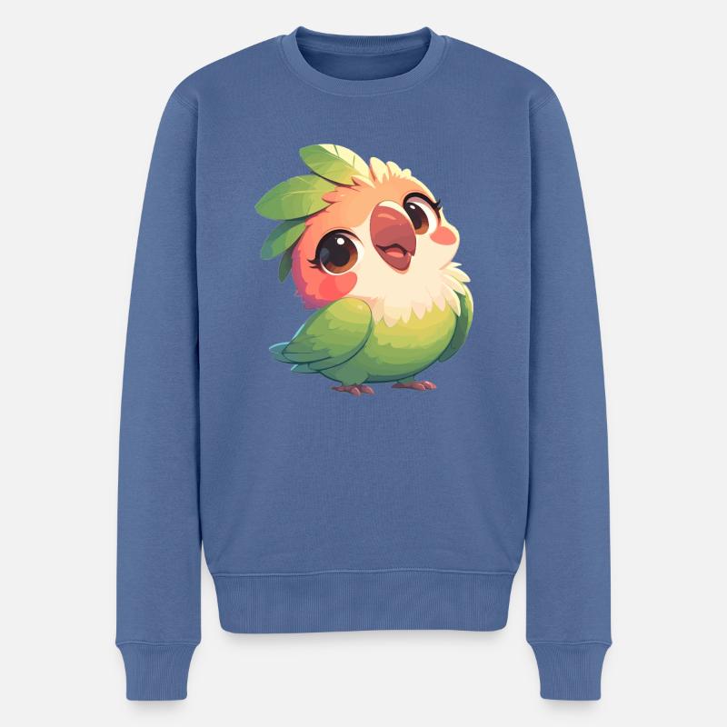 Perroquet Perroquet Perroquet - Pull Premium bio Homme - bleu pigeon