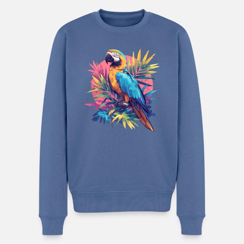 Perroquet Perroquet Perroquet - Pull Premium bio Homme - bleu pigeon