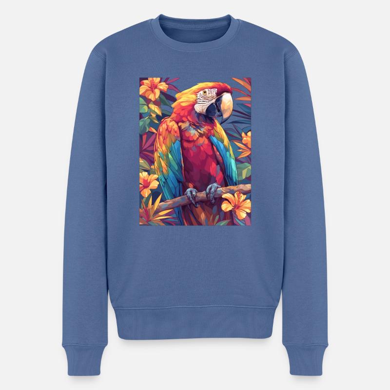 Perroquet Perroquet Perroquet - Pull Premium bio Homme - bleu pigeon