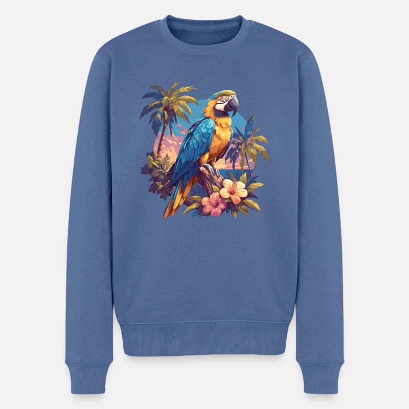 Perroquet Perroquet Perroquet - Pull Premium bio Homme - bleu pigeon