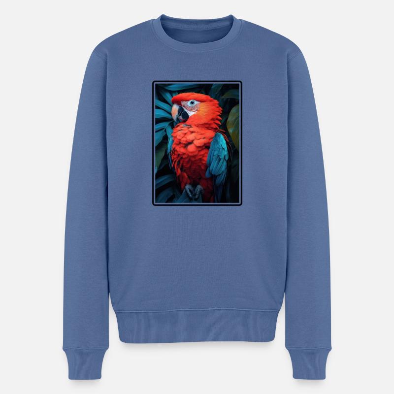 Perroquet Perroquet Perroquet - Pull Premium bio Homme - bleu pigeon