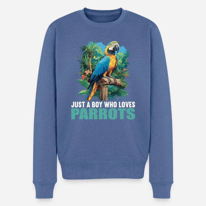 Perroquet Perroquet Perroquet - Pull Premium bio Homme - bleu pigeon