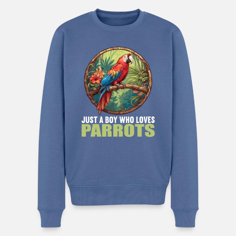 Papageie Papagei - Männer Premium Bio Pullover - Taubenblau