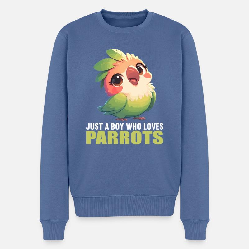 Perroquet Perroquet Perroquet - Pull Premium bio Homme - bleu pigeon