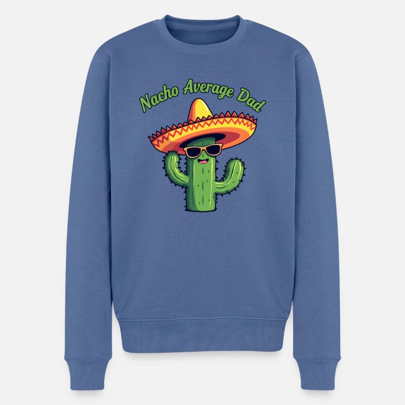 Nacho Average Dad - Männer Premium Bio Pullover - Taubenblau